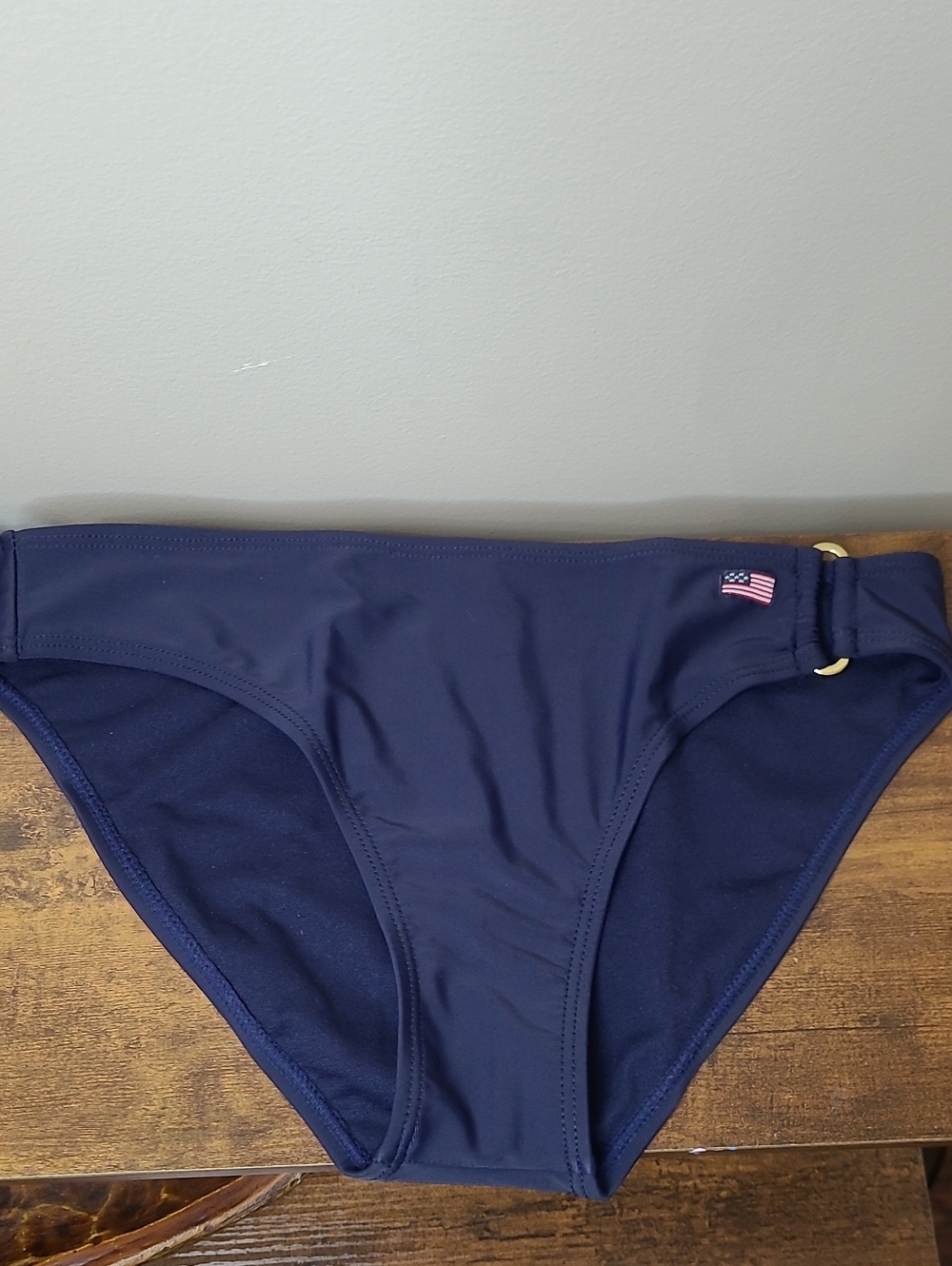 Thre3 Navy Blue Bikini Bottom Top size Small